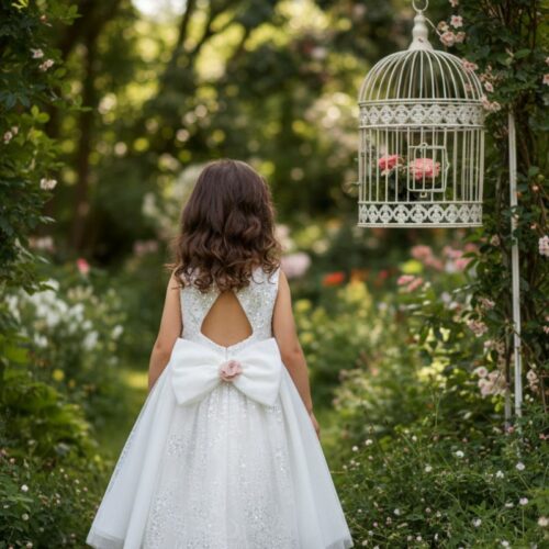 Βαπτιστικό Φόρεμα κορίτσι Dolce Bambini ivory εκρού σετ