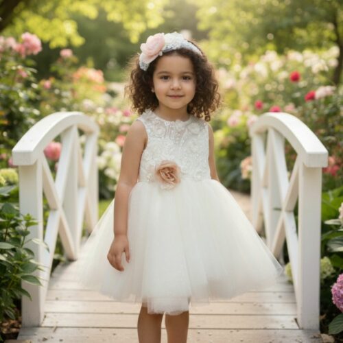 Βαπτιστικό Φόρεμα κορίτσι Dolce Bambini ivory εκρού σετ