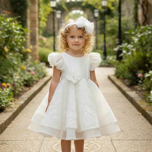 Βαπτιστικό Φόρεμα κορίτσι Dolce Bambini ivory εκρού σετ