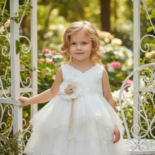 Βαπτιστικό Φόρεμα κορίτσι Dolce Bambini ivory εκρού σετ