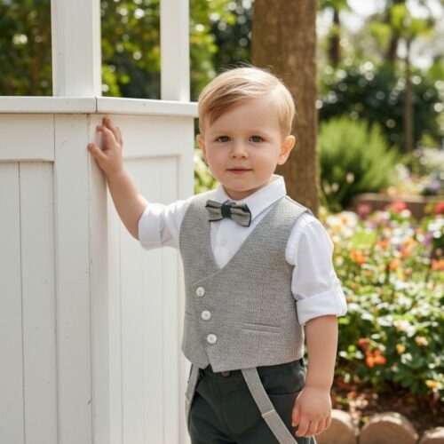 Βαπτιστικό κοστούμι αγόρι Dolce Bambini γκρι σετ