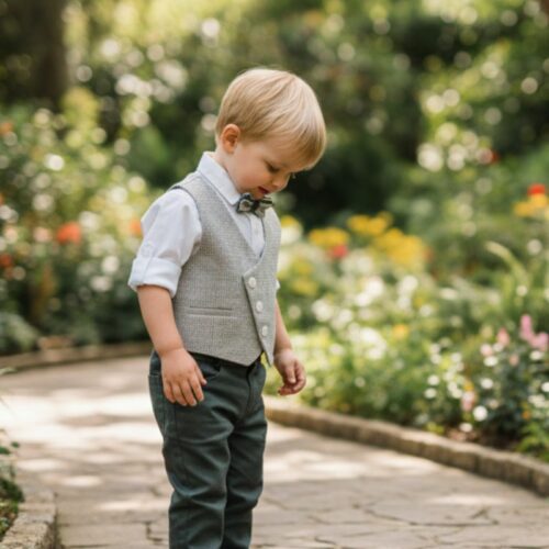 Βαπτιστικό κοστούμι αγόρι Dolce Bambini γκρι σετ