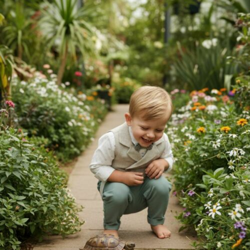 Βαπτιστικό κοστούμι αγόρι Dolce Bambini μπεζ πράσινο σετ