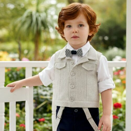 Βαπτιστικό κοστούμι αγόρι Dolce Bambini μπλε και λευκό πάγου σετ