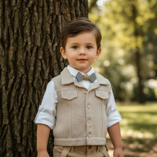 Βαπτιστικό κοστούμι αγόρι Dolce Bambini μπεζ σετ