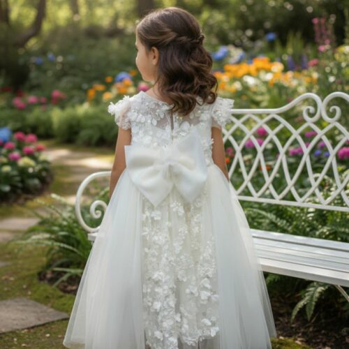 Βαπτιστικό Φόρεμα κορίτσι Dolce Bambini ivory εκρού σετ