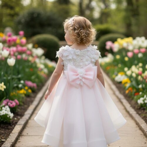 Βαπτιστικό Φόρεμα κορίτσι Dolce Bambini ροζ σετ