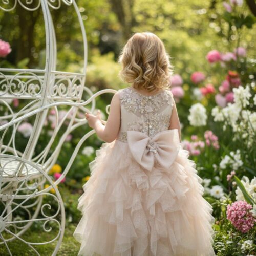 Βαπτιστικό Φόρεμα κορίτσι Dolce Bambini ροζ σετ