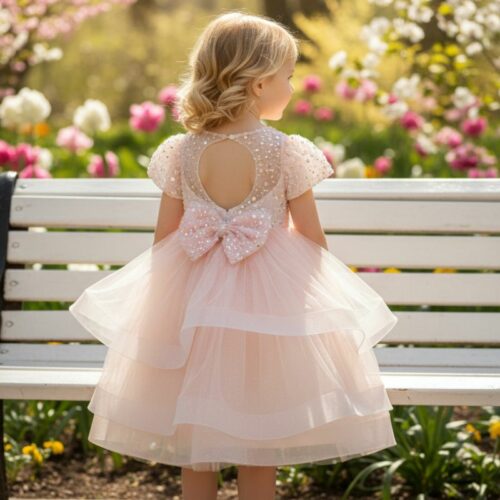 Βαπτιστικό Φόρεμα κορίτσι Dolce Bambini ροζ σετ