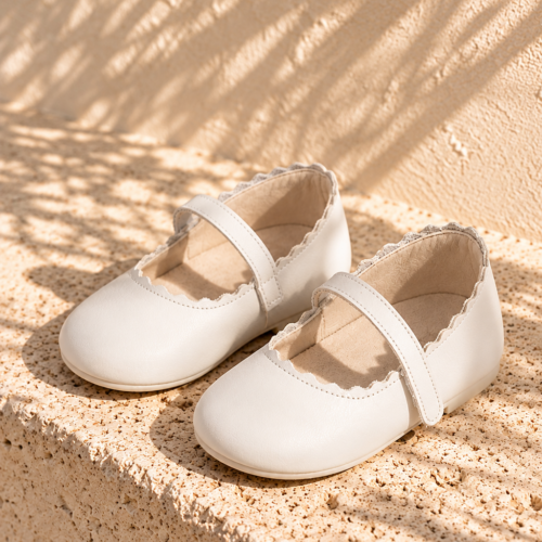 Λευκά βαπτιστικά παπουτσάκια BabyWalker Mary Jane για κορίτσι