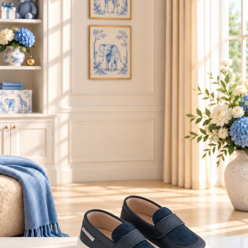 Βαπτιστικά παπούτσια BabyWalker για αγόρι σε λευκό χρώμα